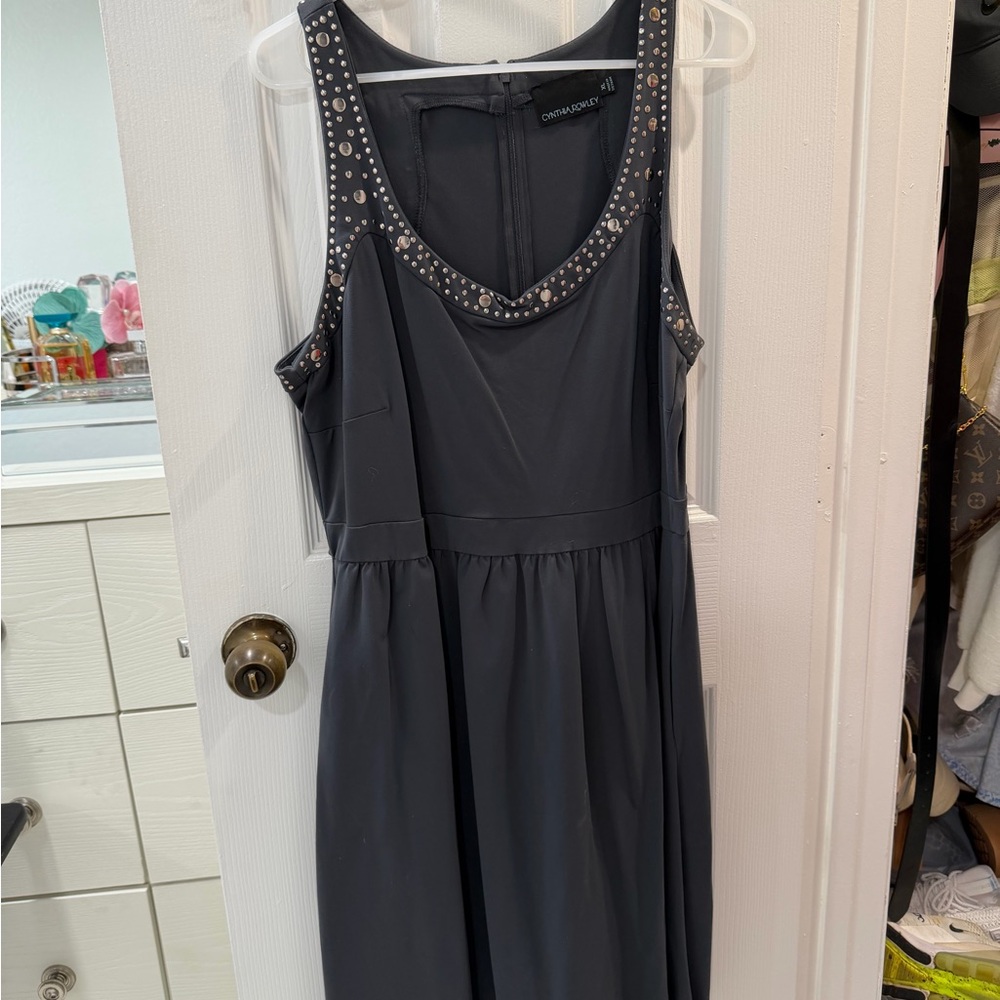 Cynthia Rowley Black Studded Sleeveless Dress